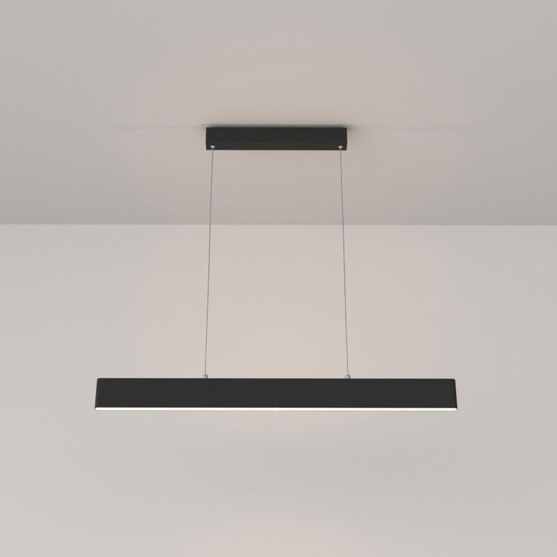 foto del prodotto lampadario a sospensione moderno step metallo nero luce led integrato 23w calda