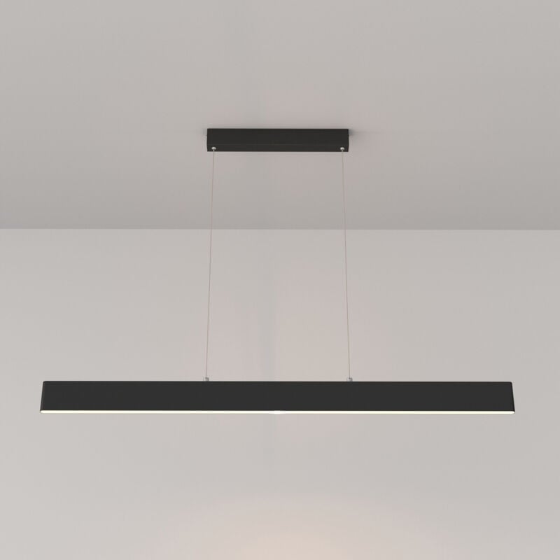 foto del prodotto lampadario a sospensione moderno step metallo nero luce led integrato 30w