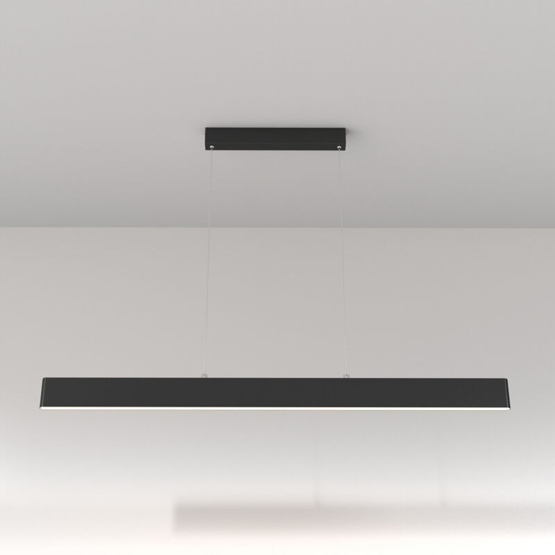 foto del prodotto lampadario a sospensione moderno step metallo nero luce led integrato 30w fredda