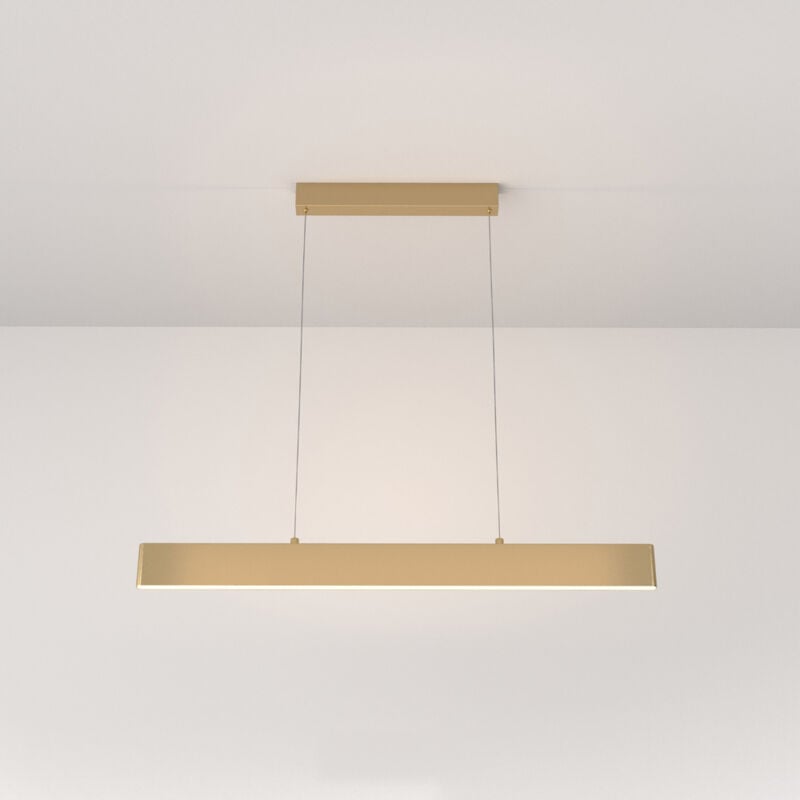 foto del prodotto lampadario a sospensione moderno step metallo oro luce led integrato 23w calda