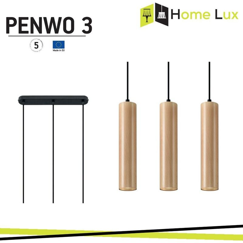 foto del prodotto lampadario a sospensione penwo3 3xgu10 in legno