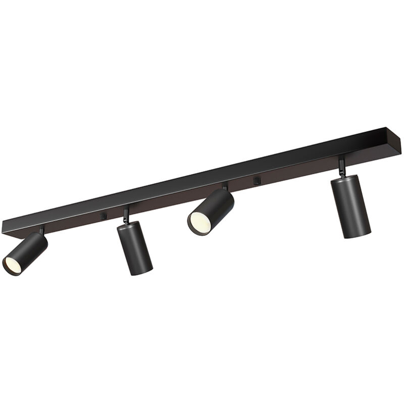 foto del prodotto lampadario a sospensione rail 4 faretti orientabili 90cm nero