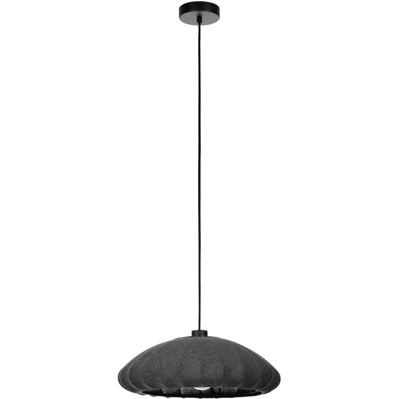 foto del prodotto lampadario a sospensione vintage barlaston acciaio nero grigio 1 luce e27