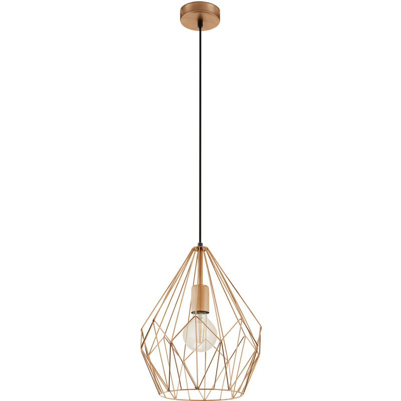 foto del prodotto lampadario a sospensione vintage carlton acciaio rame 1 luce e27