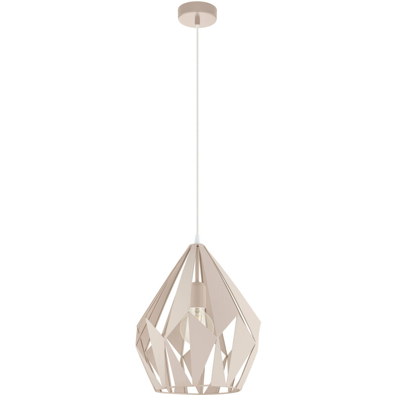 foto del prodotto lampadario a sospensione vintage carlton p acciaio albicocca pastello 1 luce e27