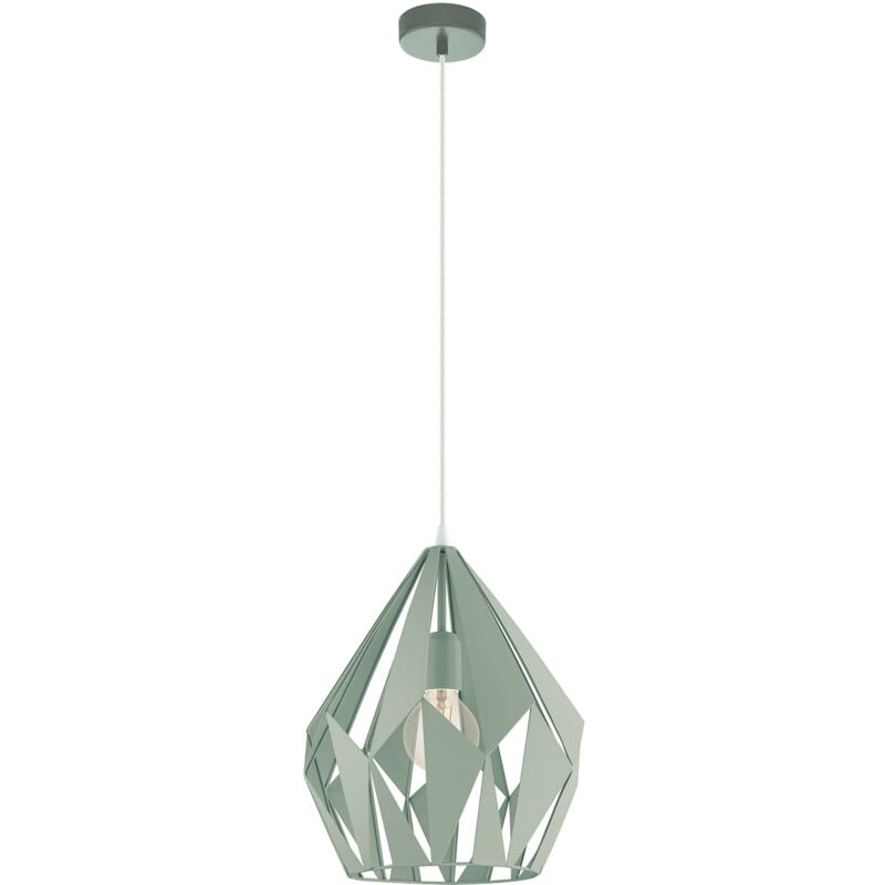foto del prodotto lampadario a sospensione vintage carlton p acciaio verde chiaro 1 luce e27