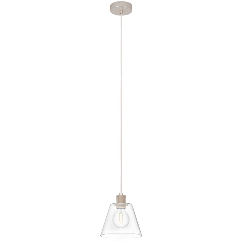 foto del prodotto lampadario a sospensione vintage copley acciaio oro rosa vetro 1 luce e27