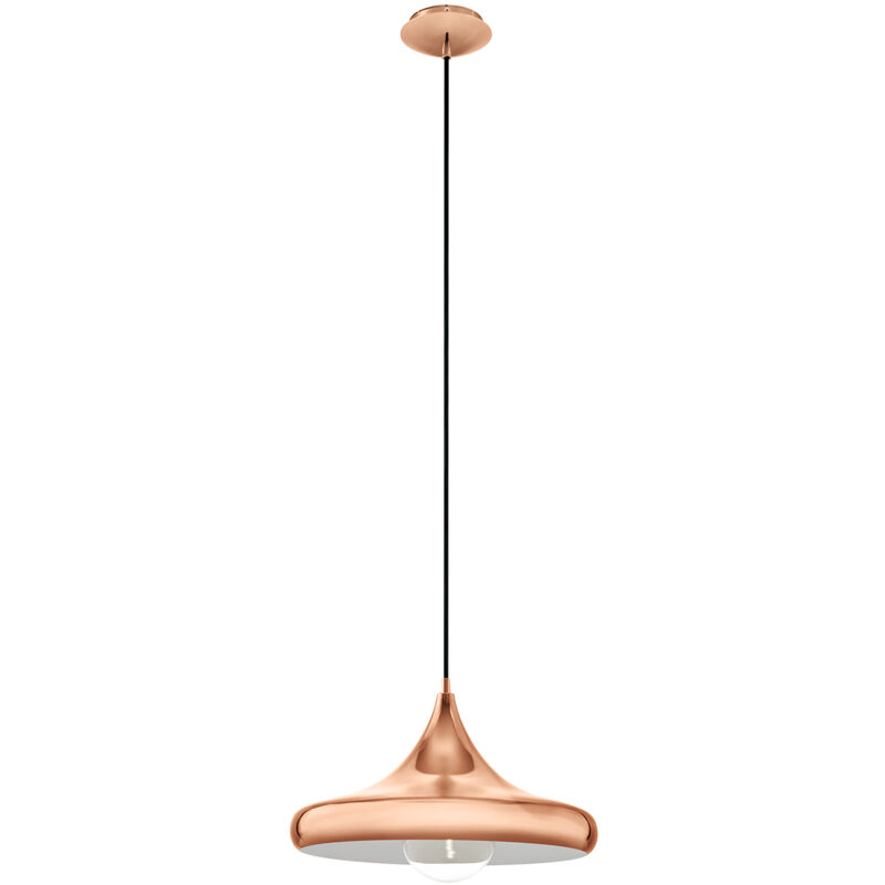 foto del prodotto lampadario a sospensione vintage coretto 2 acciaio rame 1 luce e27