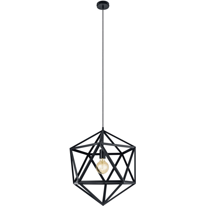 foto del prodotto lampadario a sospensione vintage embleton acciaio nero 1 luce e27 regolabile