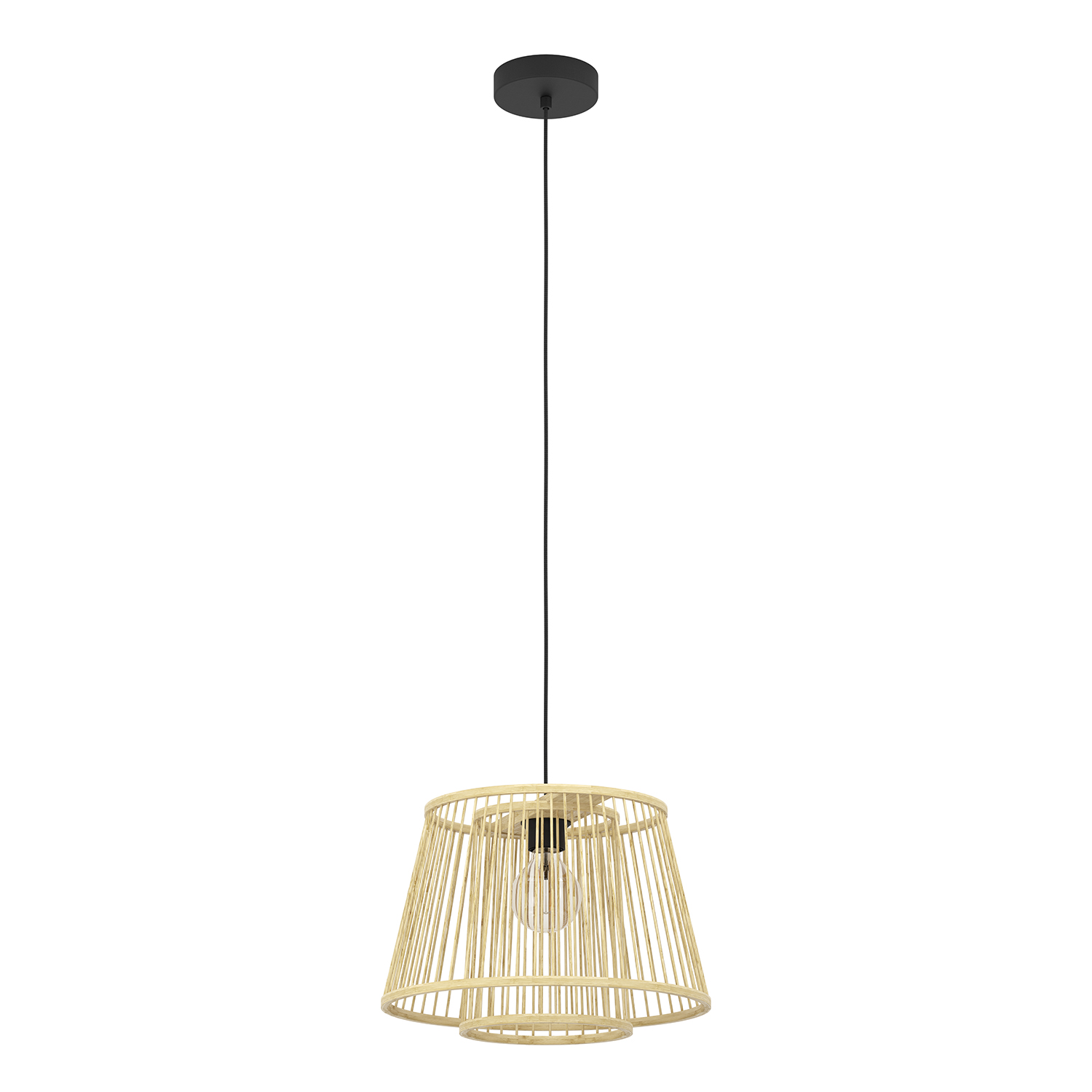foto del prodotto lampadario a sospensione vintage hykeham acciaio nero 1 luce e27