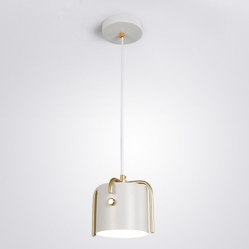 foto del prodotto lampadario a sospensione vintage industrial lampada da soffitto metallo plafoniera regolabile bianco