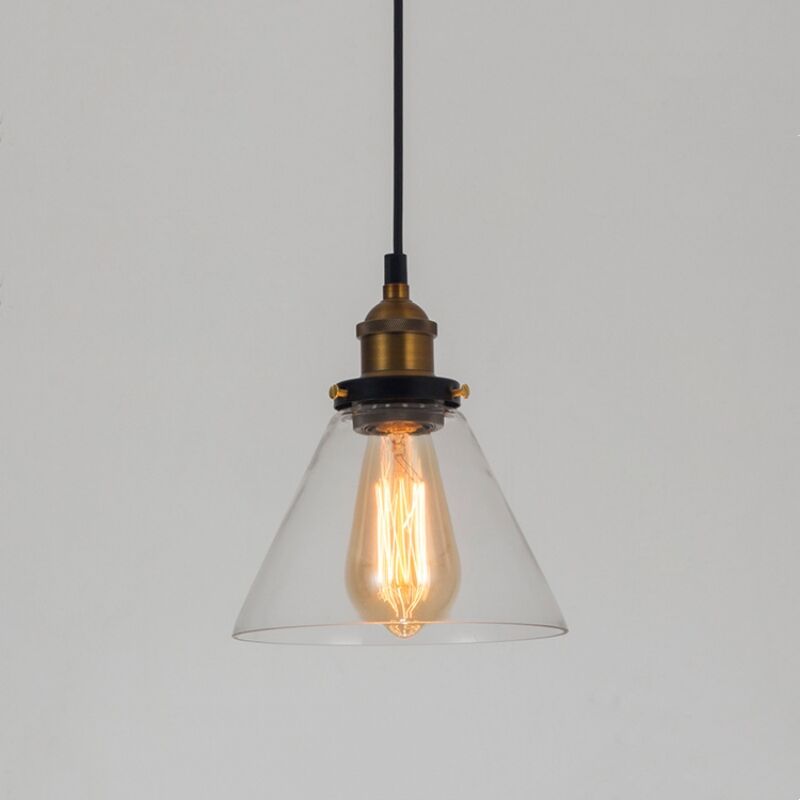 foto del prodotto lampadario a sospensione vintage industriale lampada a sospensione vetro lampada da soffitto regolabile a trasparente
