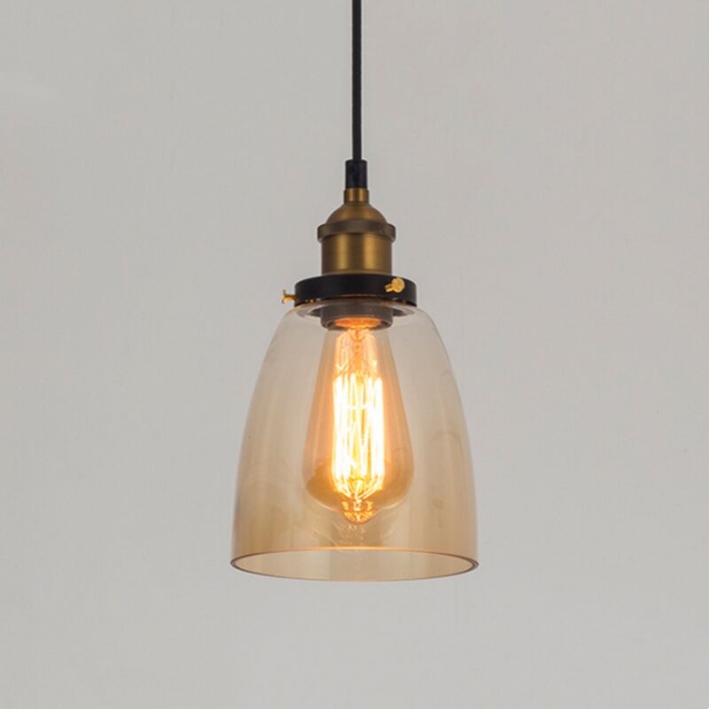 foto del prodotto lampadario a sospensione vintage industriale lampada a sospensione vetro lampada da soffitto regolabile b ambra