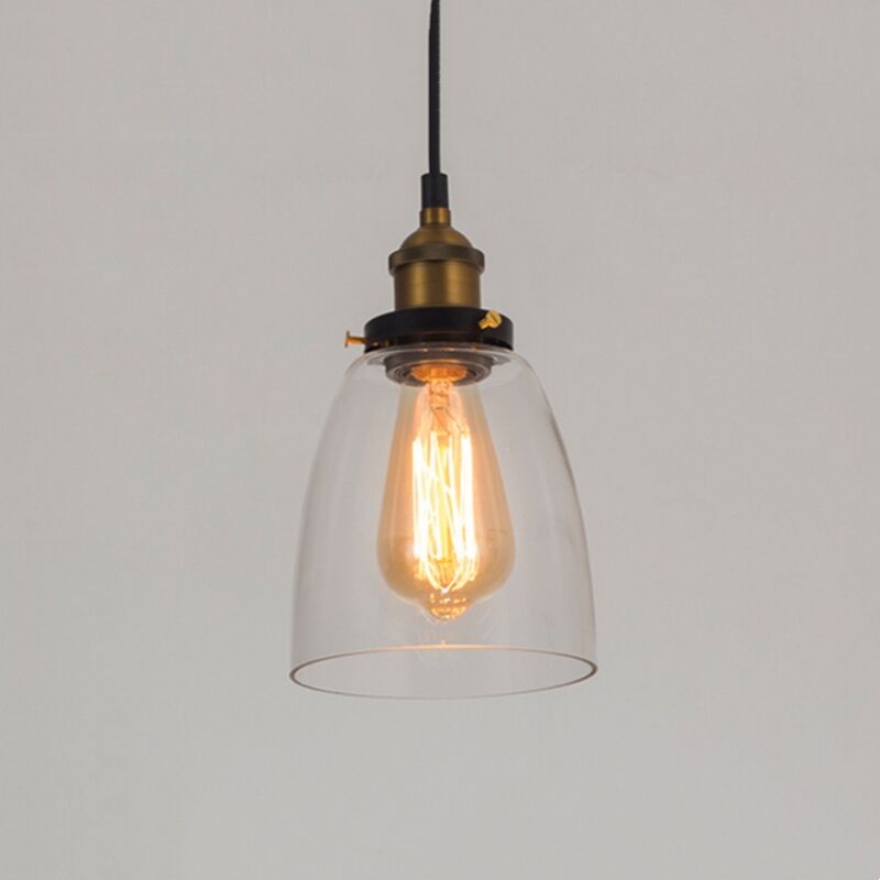 foto del prodotto lampadario a sospensione vintage industriale lampada a sospensione vetro lampada da soffitto regolabile b trasparente