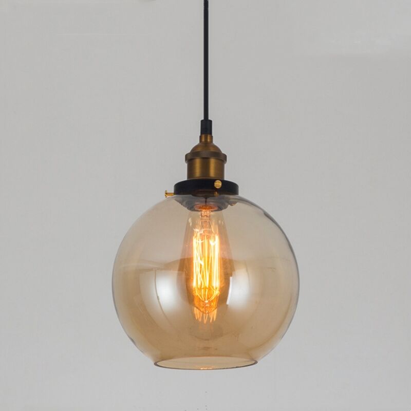 foto del prodotto lampadario a sospensione vintage industriale lampada a sospensione vetro lampada da soffitto regolabile c ambra
