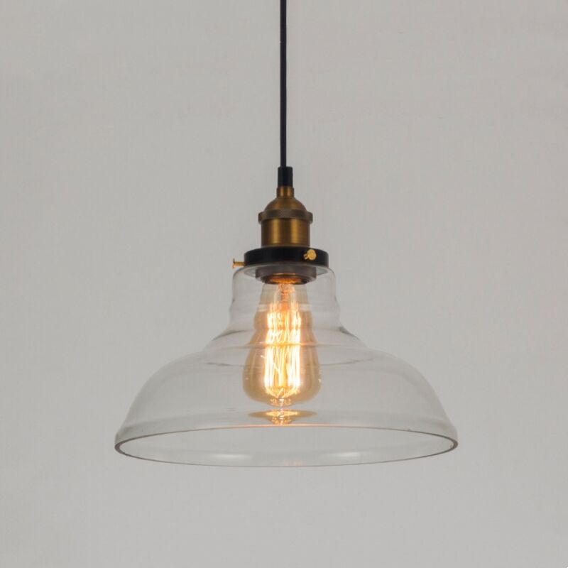 foto del prodotto lampadario a sospensione vintage industriale lampada a sospensione vetro lampada da soffitto regolabile d trasparente