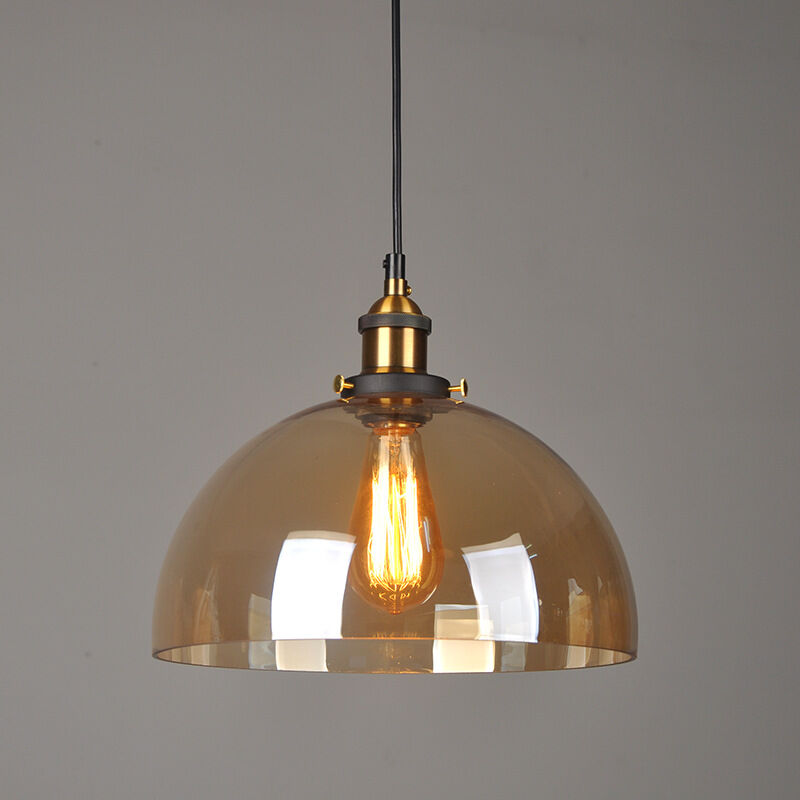foto del prodotto lampadario a sospensione vintage industriale lampada a sospensione vetro lampada da soffitto regolabile e ambra