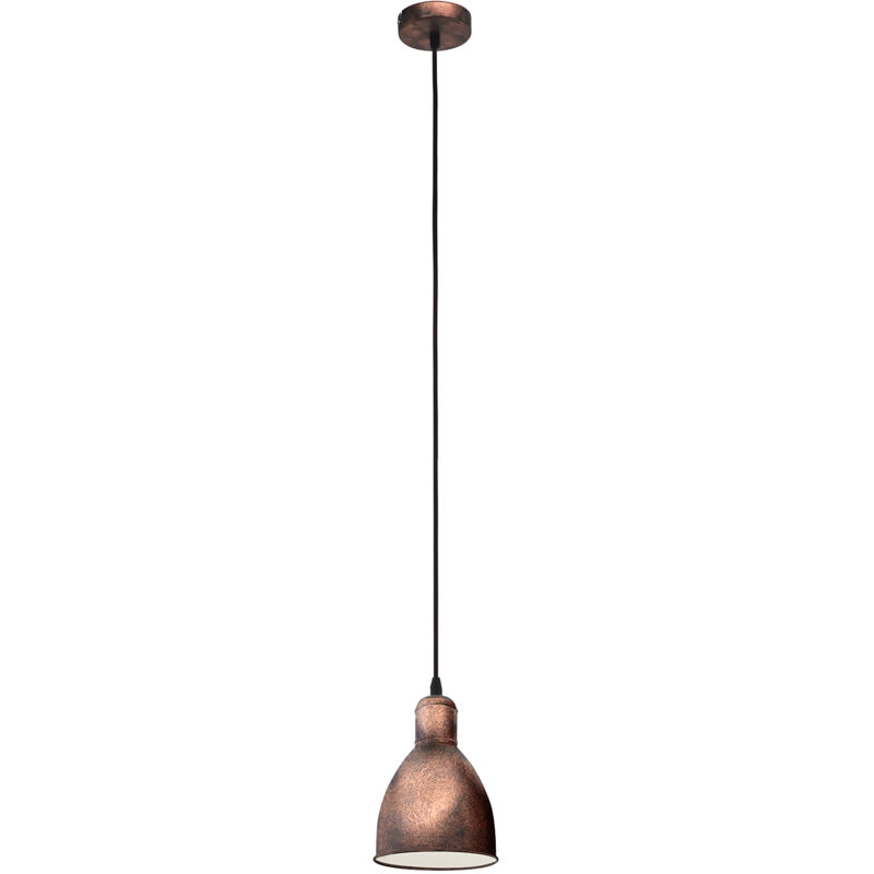 foto del prodotto lampadario a sospensione vintage priddy 1 acciaio rame anticato 1 luce e27