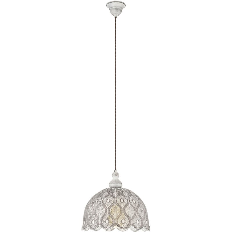 foto del prodotto lampadario a sospensione vintage talbot 2 acciaio bianco anticato 1 luce e27
