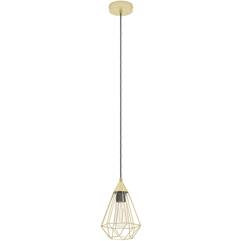 foto del prodotto lampadario a sospensione vintage tarbes acciaio ottone spazzolato 1 luce e27
