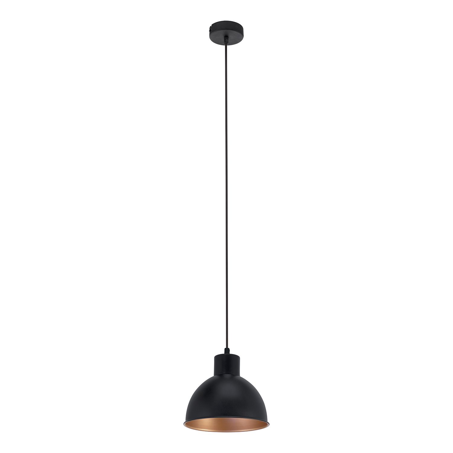 foto del prodotto lampadario a sospensione vintage truro 1 acciaio nero rame 1 luce e27