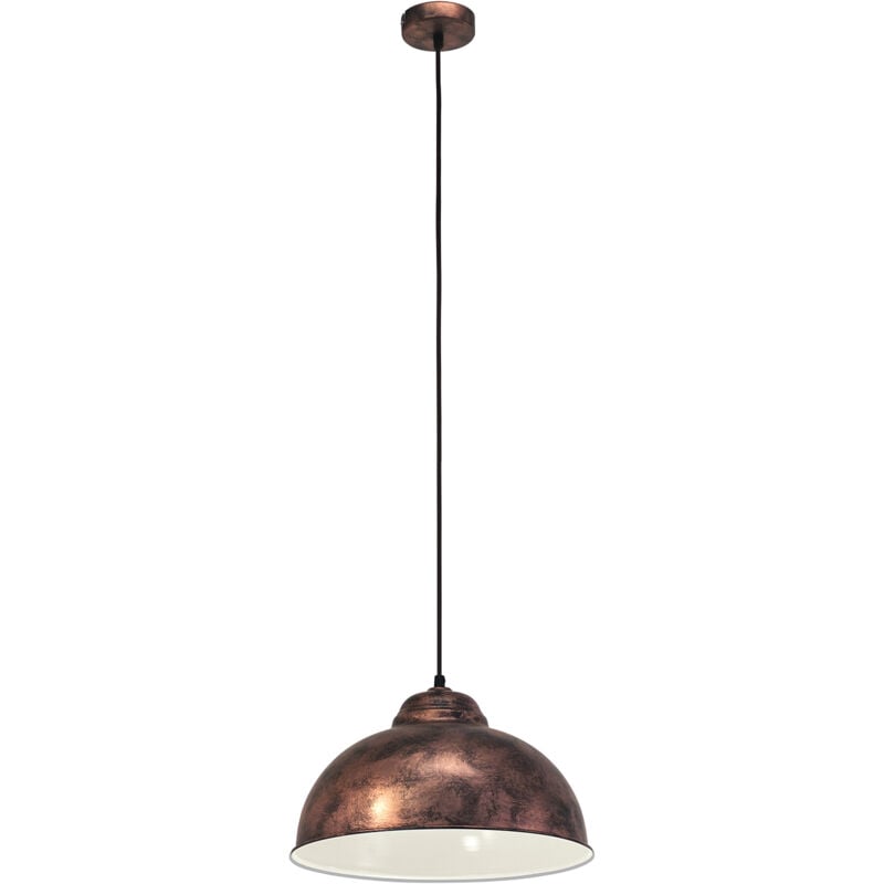 foto del prodotto lampadario a sospensione vintage truro 2 acciaio rame anticato 1 luce e27