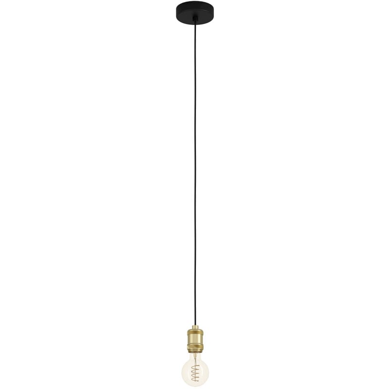 foto del prodotto lampadario a sospensione vintage yorth acciaio nero brunito 1 luce e27