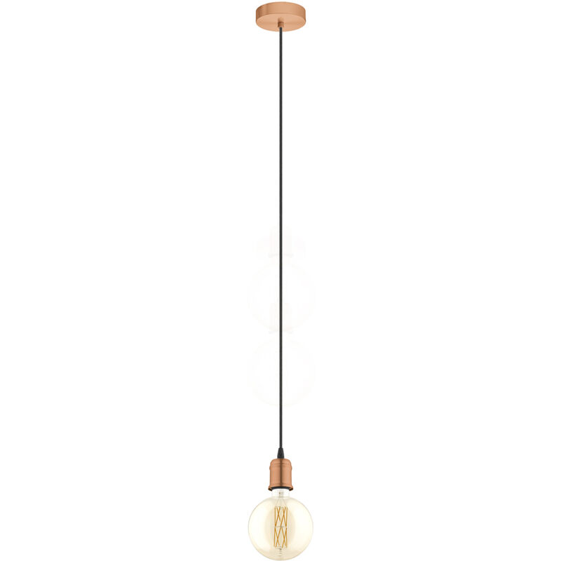 foto del prodotto lampadario a sospensione vintage yorth acciaio rame spazzolato 1 luce e27