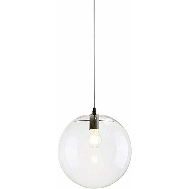 foto del prodotto lampadario a sospensione wings of wind glass ball e27 lampada a sospensione in vetro trasparente con attacco nero, vetro, 20 cm, 20