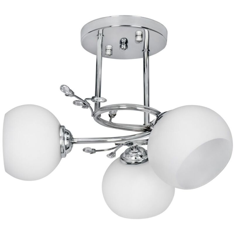 foto del prodotto lampadario activejet aje irma 3p bianco argentato metallo 40 w 39 x 29 x 35 cm