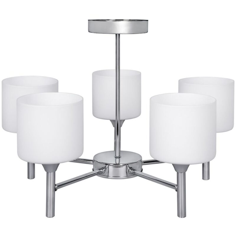 foto del prodotto lampadario activejet aje mira 5p bianco argentato metallo 40 w 47,5 x 34 x 47,5 cm
