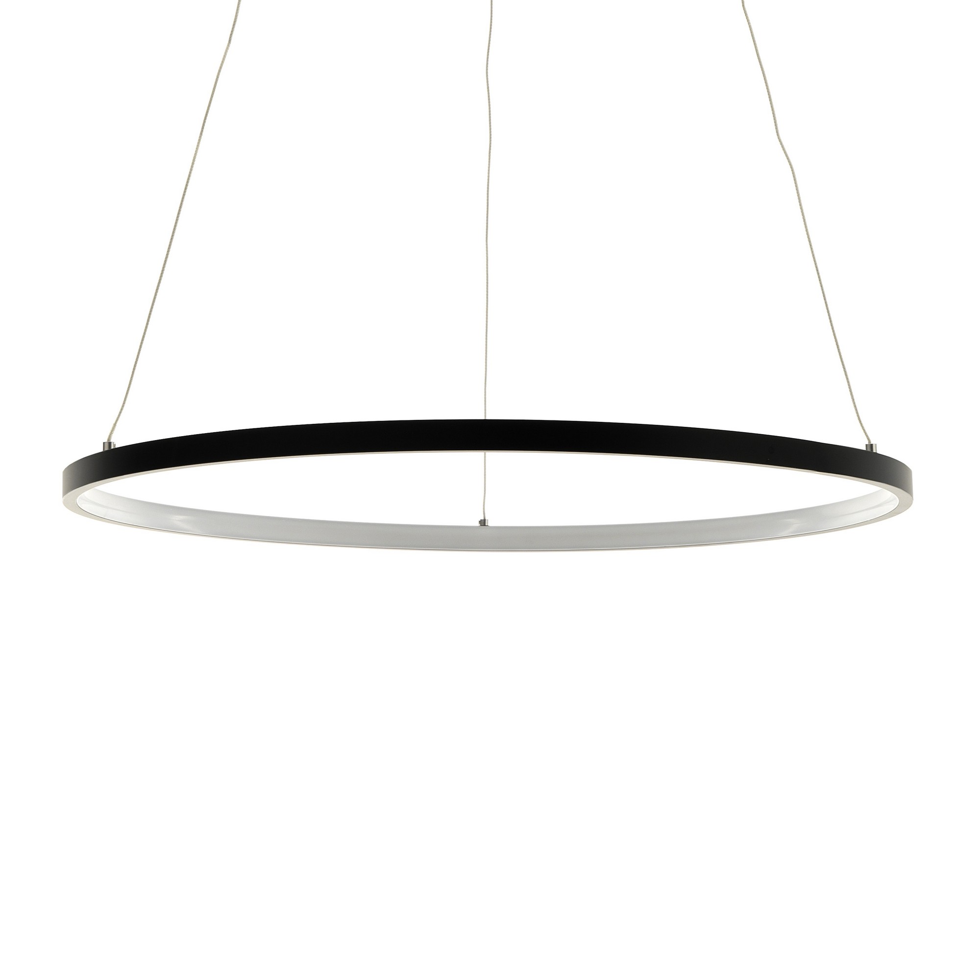 foto del prodotto lampadario ad anello in allumino nero cm. h.92 x .60