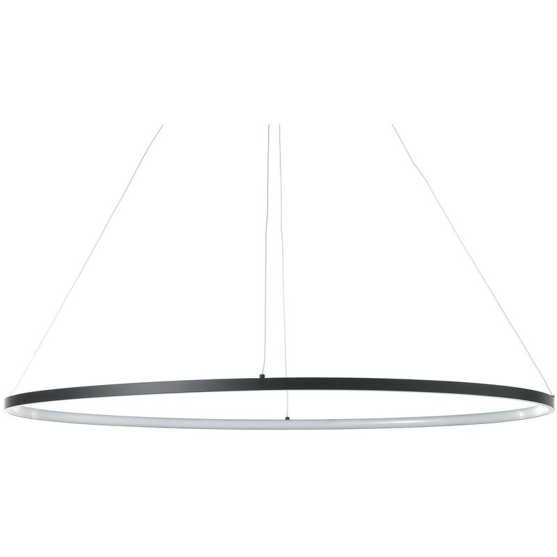 foto del prodotto lampadario ad anello in allumino nero opaco cm. h.92 x .60 100