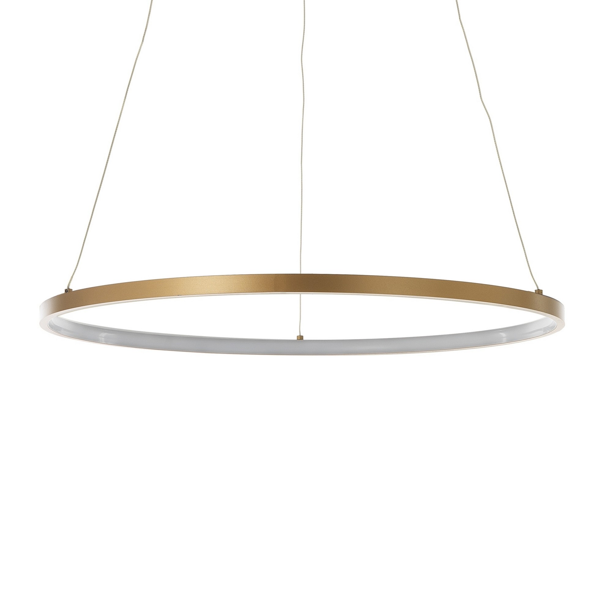 foto del prodotto lampadario ad anello in allumino oro satinato cm. h.92 x .60