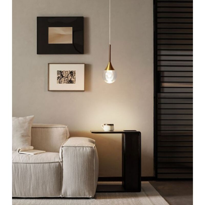 foto del prodotto lampadario applique a sospensione led goccia oro da comodino lampada per camera da letto luce bianca naturale calda calda