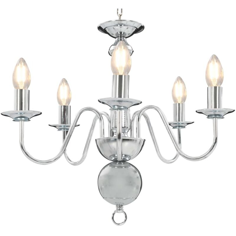 foto del prodotto lampadario argento 5 lampadine attacco e14 vidaxl