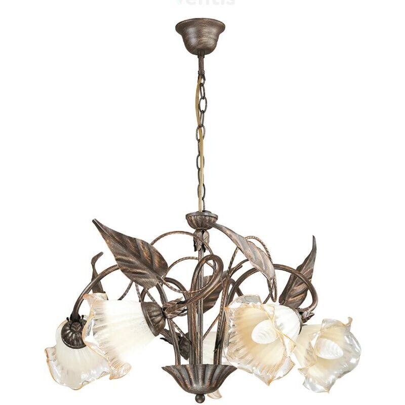 foto del prodotto lampadario autunno marrone 5xe14 62x40cm fan europe