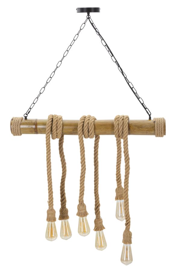 foto del prodotto lampadario bamboo rope cm 80x15x120