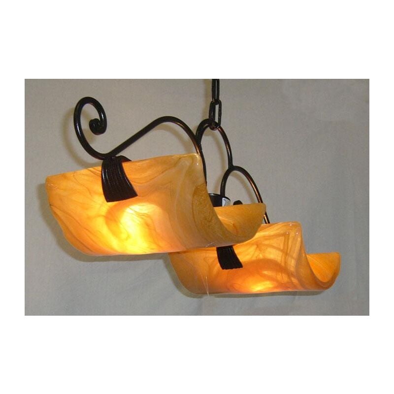 foto del prodotto lampadario bilancere coppo in ferro battuto lanterna applique lampione lampade