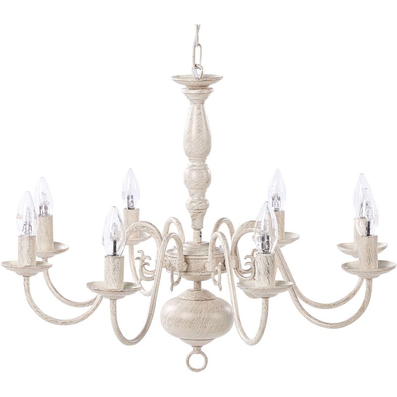 foto del prodotto lampadario candeliere in color bianco antico brithon