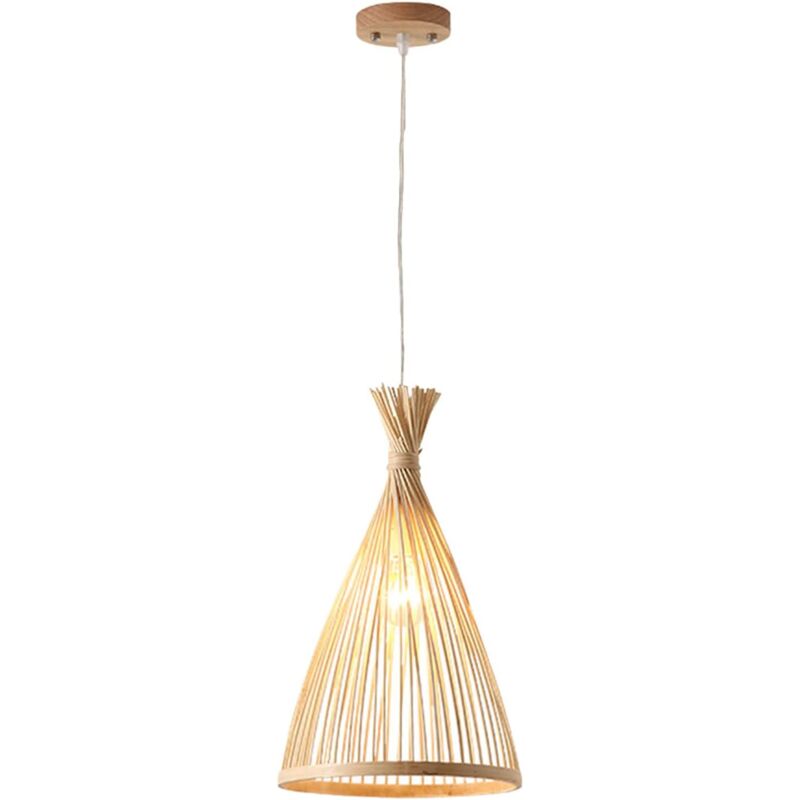 foto del prodotto lampadario cinese in bamb intrecciato, personalit creativa, semplice lampadario giapponese in bamb intrecciato, lampada in bamb dimensioni 
