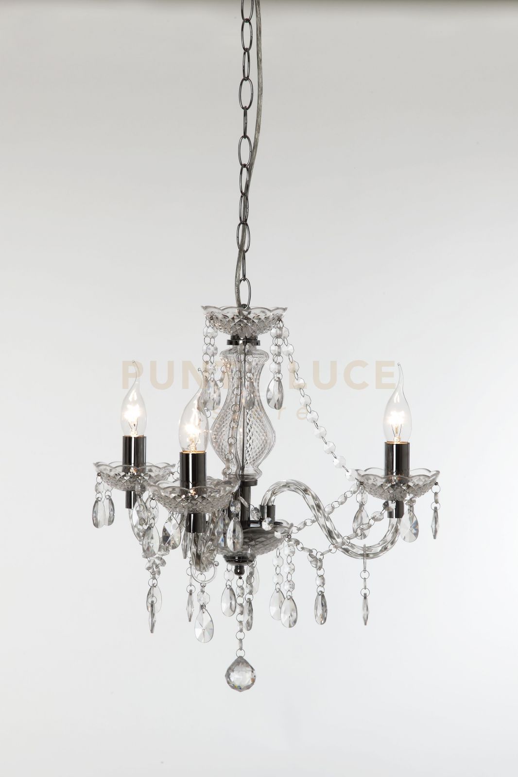 foto del prodotto lampadario classico 3 luci trasparente l ster r11073000
