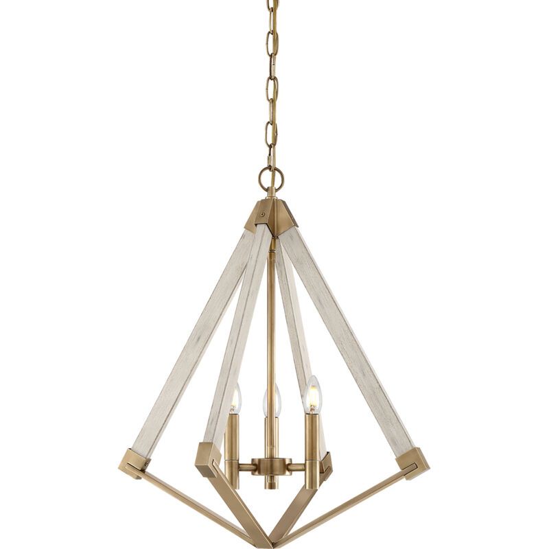 foto del prodotto lampadario classico view point acciaio ottone anticato 3 luci e14