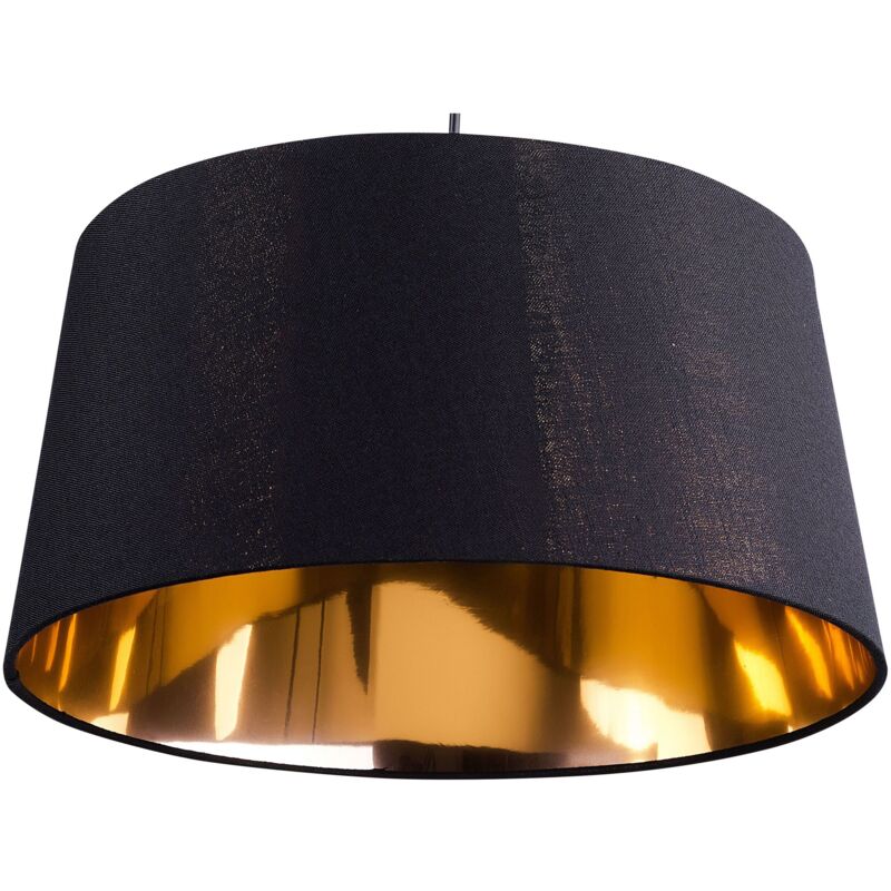 foto del prodotto lampadario color nero ed oro struttura a campana stile moderno kallar