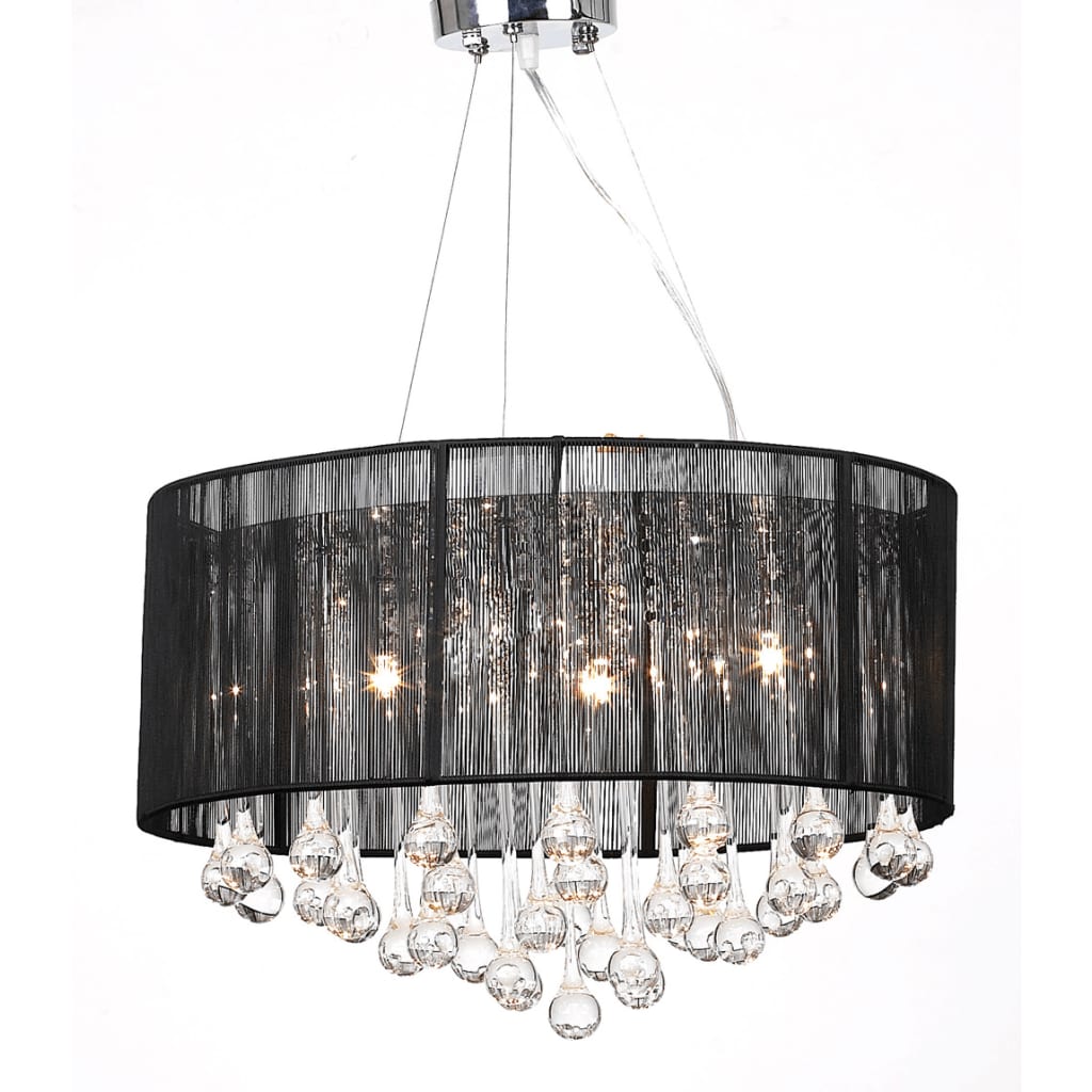 foto del prodotto lampadario con 85 cristalli nero cod mxl 43133