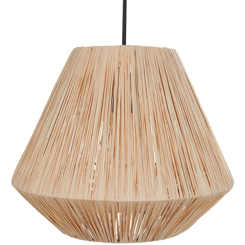 foto del prodotto lampadario con base in ferro realizzata in paglia naturale damit