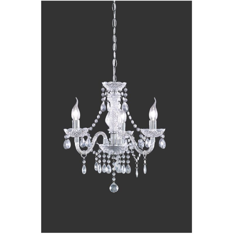 foto del prodotto lampadario con bracci classico l ster 3 luci cromo pendenti trasparenti trio lighting