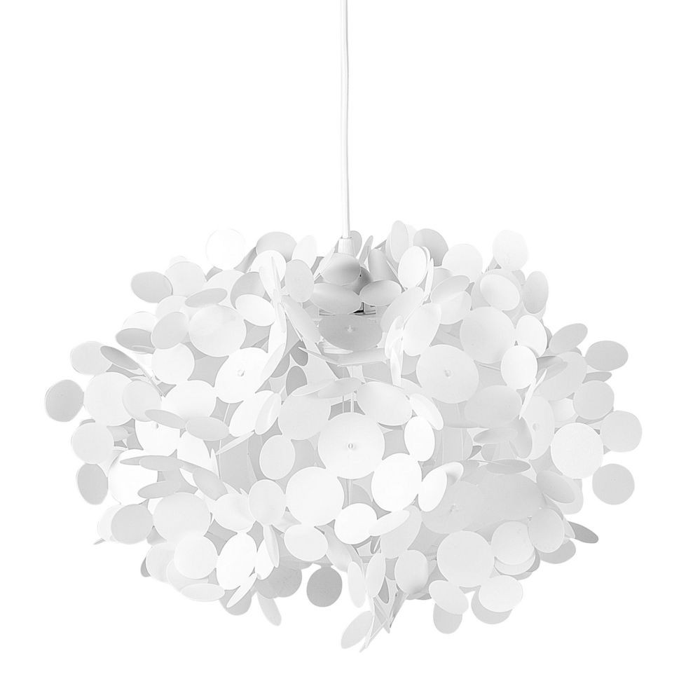foto del prodotto lampadario con paralume decorativo irregolare bianco illuminazione