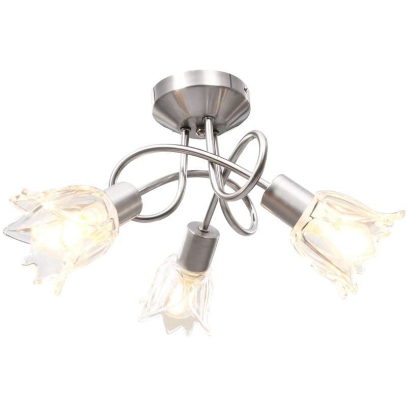 foto del prodotto lampadario con paralumi in vetro per 3 lampadine e14 tulipano vidaxl