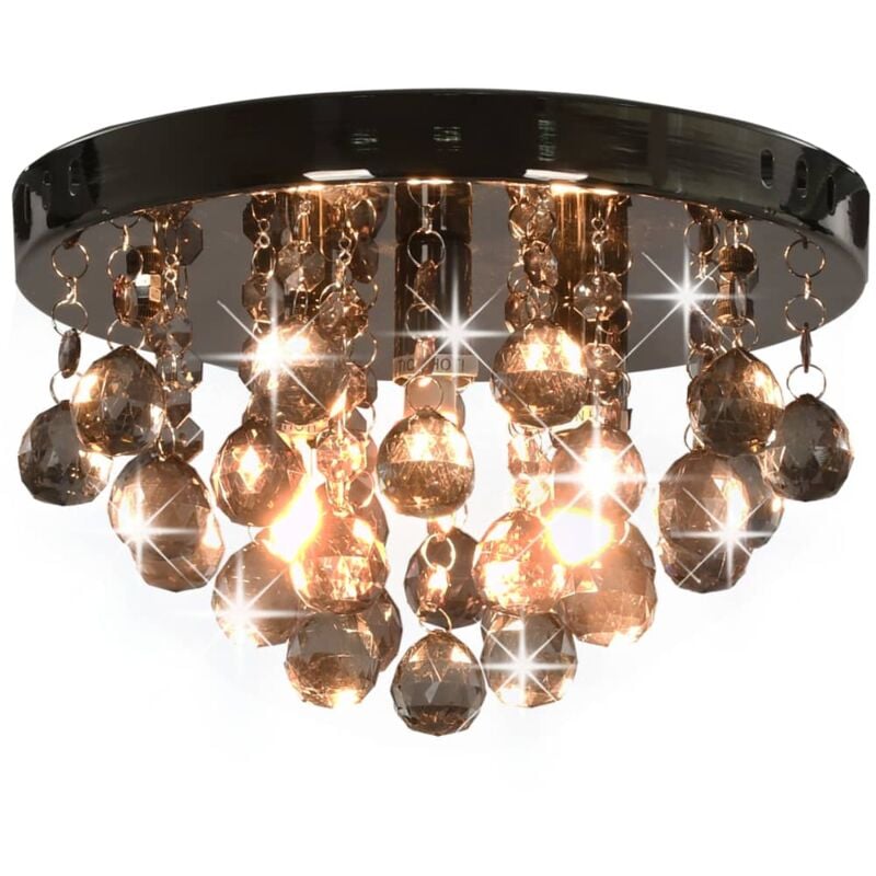 foto del prodotto lampadario con perle fum tondo nero g9 vidaxl